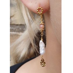 Ohrstecker, poliert, Kugelring mit se, vergoldetes Silber, 12x6 mm, 2 Stk.