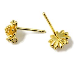 Ohrstecker, Dalia Blume mit se auf der Rckseite, vergoldetes Silber, 8 mm, 2 Stk