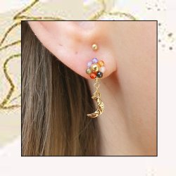 Earstuds with 3 mm ball, gold-plated silver, length 14 mm, 2pcs