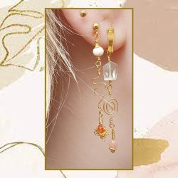 Ohrstecker, ungleichm&auml;&szlig;ig gewellt, l&auml;nglich mit &Ouml;se, vergoldetes Silber, 10,5x4,5 mm, 2 St&uuml;ck