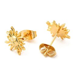 Ohrstecker mit Sonnengesicht, 18 Karat vergoldetes Messing, 10,5 mm, 2 St�ck