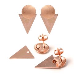 Ohrstecker, gebogene Mnze, glnzend, rosvergoldetes Silber, 10 mm, 2 Stk