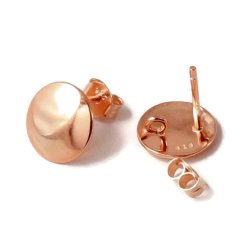 Ohrstecker, gebogene Mnze, glnzend, rosvergoldetes Silber, 10 mm, 2 Stk