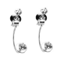Ohrstecker mit Stift und Schale f&uuml;r schwebende Perle, silber, 3x5x22 mm, 2 Stk