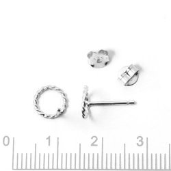 Ohrstecker mit gewundenem Ring, Silber, 8 mm, 2 Stk.