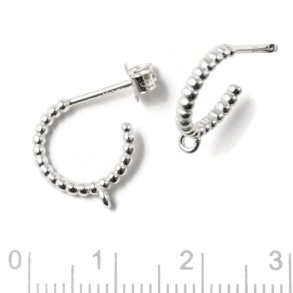 Ohrstecker, GENOPPTE offene Boge mit geschlossenem se, Silber, 12 mm, 2 Stck