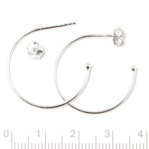 Ohrstekker, Sterlingsilber, rund, offen, Durchmesser 25 mm, 2 Stk