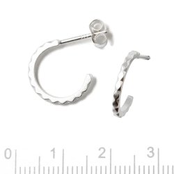 Ohrstecker, Silber, facettiert, rund offen, Durchmesser 14 mm, 2 Stk.