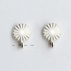 Ohrstecker mit 4 mm runde facettierte Platte und &Ouml;se, Silber, 2pcs