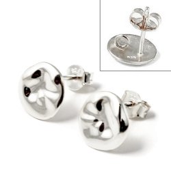 Ohrstecker, unebene Mnze mit se, glnzend, Silber, 10x13 mm, 2 Stk