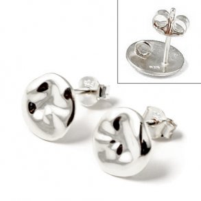 Ohrstecker, unebene Mnze mit se, glnzend, Silber, 10x13 mm, 2 Stk