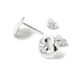 Ohrstecker, unebene Mnze mit se, glnzend, Silber, 10x13 mm, 2 Stk