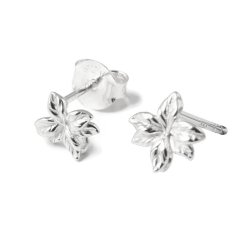 Ohrstecker, zarte Blume mit se, sterlingilber, 7,8x8 mm, 2 Stck.