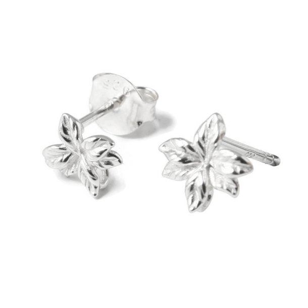 Ear stud, soft flower with eye, sterlingsilver, 7.8x8 mm, 2 pcs.