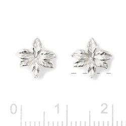 Ohrstecker, zarte Blume mit se, sterlingilber, 7,8x8 mm, 2 Stck.
