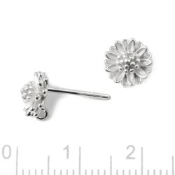 Ohrstecker, Dalia Blume mit se auf der Rckseite, Silber, 8 mm, 2 Stk