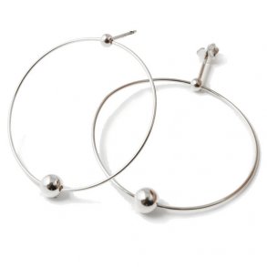 restik, perle med stor ring, sterlingslv, 35x5x13 mm, 2 stk