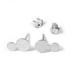 Ohrstecker mit M&uuml;nzen und &Ouml;se, geb&uuml;rstet, Sterlingsilber, 9 mm, 2 Stk.