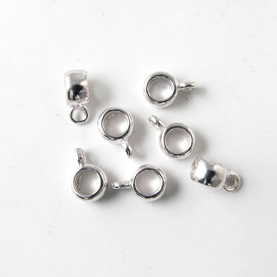 Bandring, rund, blank, versilbert, m. Öse, 6/3,5 mm, 10 Stk