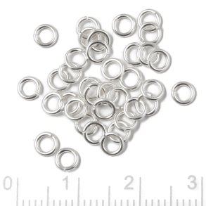 Jumpring, Bulk purchase, silver, open 4x0.7mm. 100pcs.