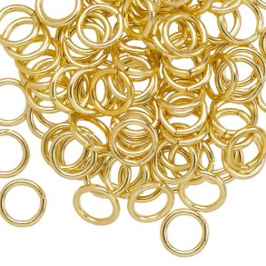 Aluminium jump rings, golden, 8/6mm, 100pcs