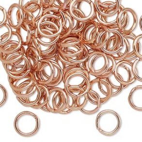 Aluminium jump rings, copper, 8/6mm, 100pcs
