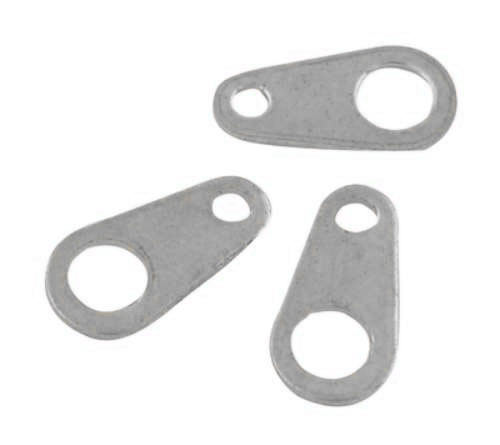 Kettensammler, Chain tab, platinfarbenes Messing, 7x4 mm, 10 Stk