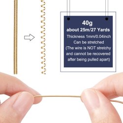 Franz&ouml;sischer Draht, vergoldete Metallspirale, Drahtst&auml;rke 0,2 mm, Durchmesser 1 mm, ca. 350 cm