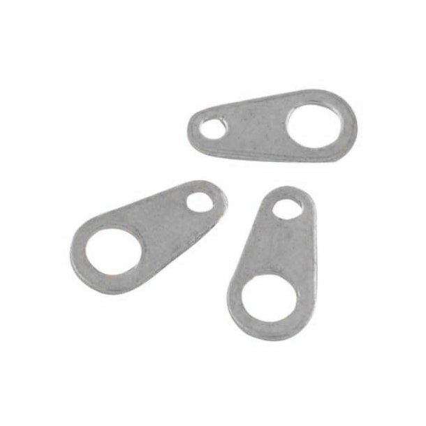 Chain connector, chain tab, platinum plated brass, 7x4mm, 10pcs.