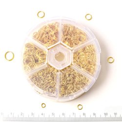 sen-Set in rundem behlter, vergoldetes Messing, Gre 4 mm bis 10 mm, 110gr