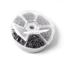 sen-Set in Kunststoffbehlter, schwarzes Messing, Gre 4 mm bis 10 mm.