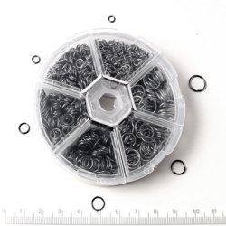 sen-Set in Kunststoffbehlter, schwarzes Messing, Gre 4 mm bis 10 mm.