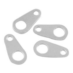 Kettensammler, Chain tab, versilbertes Messing, 7x4 mm, 20 Stk