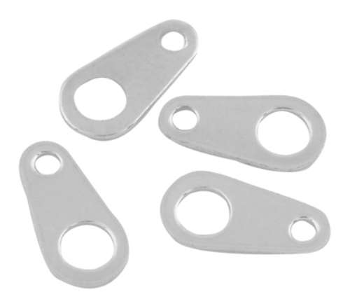 Kettensammler, Chain tab, versilbertes Messing, 7x4 mm, 20 Stk