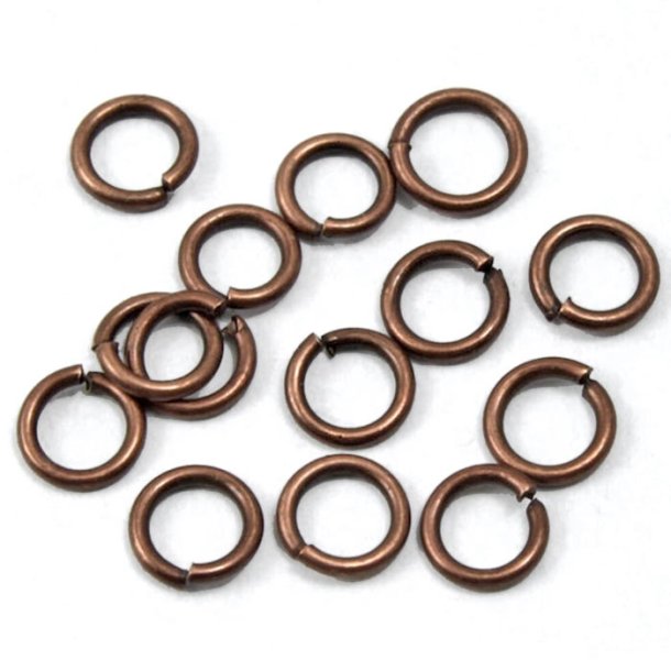 Jumpring, antique copper, open, 6x0.7mm, 50pcs