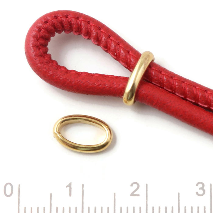Bandring, oval, blank, abgerundete Kanten, vergoldetes Silber, Loch 7,4x3,7mm, 2 Stk.