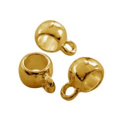 Bandring, rund, vergoldet mit &Ouml;se und 4,7 mm Loch, 10 Stk.