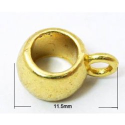 Bandring, rund, vergoldet mit &Ouml;se und 4,7 mm Loch, 10 Stk.