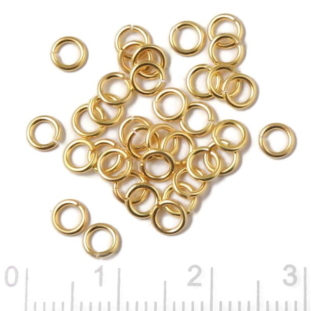 Bulk purchase, Jumpring, gilded silver, open, 4x0.7mm, 100pcs.