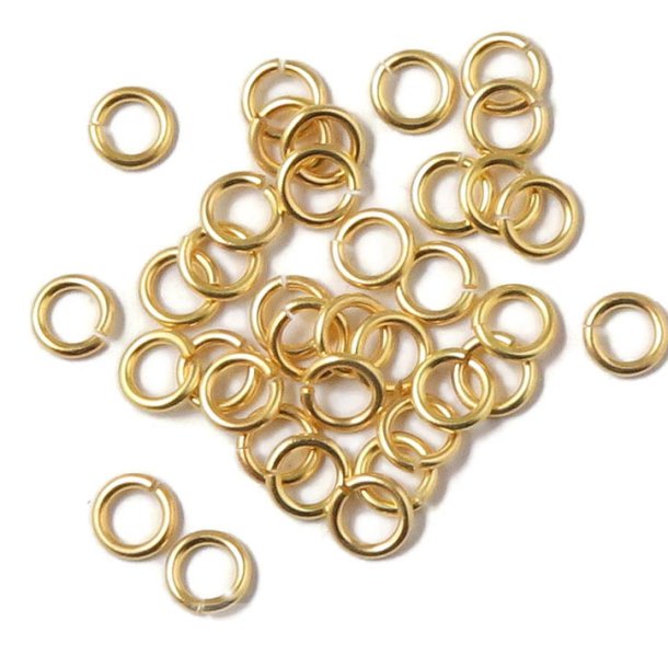 Jumpring, BULK PURCHASE, gilded silver, open, 5x0.8mm, 100pcs