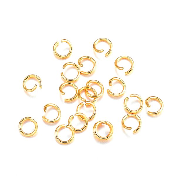 Jumpring, gold plated steel, 4x0.6mm, 20pcs.