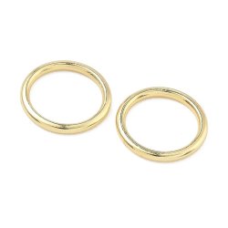 Closed linking rings, 18K gold plated brass, 14x2 mm, inner 11 mm, 2 pcs