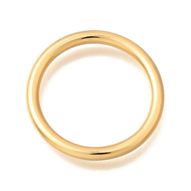 Closed linking rings, 18K gold plated brass, 21x2 mm, inner 17 mm, 2 pcs