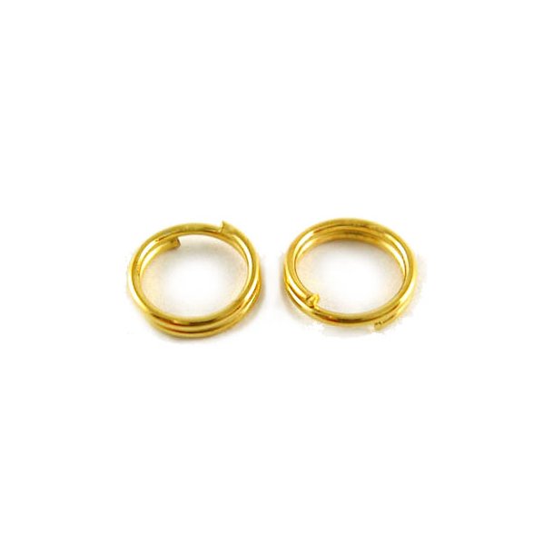 Split ring or Key ring, gilded brass, diameter 10mm, 10pcs.