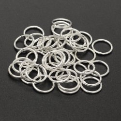 Jumpring, silver-plated brass, CLOSED, 5x0.7mm, 20pcs.