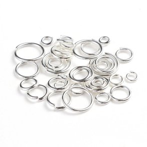 se, versilbertes messing Mix Gren 4-10mm. ca. 100 Stk.