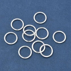 Lukkede �skner/ringe, fors�lvet messing, 14x2 mm, indv. 11 mm, 2 stk.