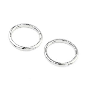 Geschlossene �sen/Ringe, versilbertes Messing, 14x2 mm, innen 11 mm, 2 Stk.