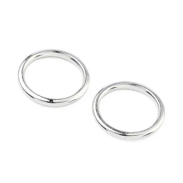 Lukkede �skner/ringe, fors�lvet messing, 14x2 mm, indv. 11 mm, 2 stk.