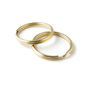 Splitring til ngler, messingfarvet, 25 mm, 6 stk